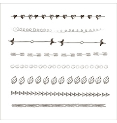 Hand drawn line border set and scribble design Vector Image