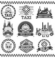 taxi company labels in vintage style design vector image