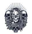vintage chicano style tattoo concept vector image