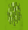 alphabet gothic font green vector image vector image