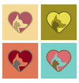 assembly flat icons cat dog heart vector image vector image