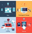 flat programm development icon set vector image