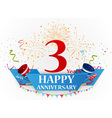 happy anniversary celebration with fireworks vector image