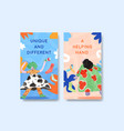 instagram template with world down syndrome day vector image