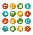flat icons set and long shadow effect vector image