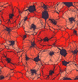 red poppies seamless pattern summer flowers vector image
