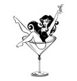 beauty girl sit in glass vector image