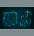 fans for cpu coolers and computer cases vector image vector image