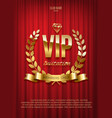 golden vip invitation template - type design vector image vector image