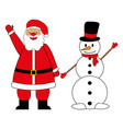santa claus and christmas snowman vector image vector image
