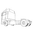 wire-frame big truck isolated on white vector image