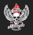 custom motorcycles poster template with winged vector image