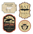 funny vintage colored halloween potion labels vector image