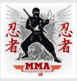 ninja warrior fighter - mixed martial art vector image