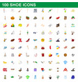 100 shoe icons set cartoon style vector image vector image