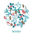 merry christmas background with stylized winter vector image