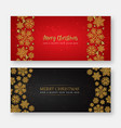 red black merry christmas banner background vector image