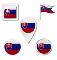 slovakian flag in wind vector image vector image