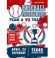 baseball sport league fan club vector image