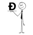 cartoon of waiter or businessman holding salver vector image