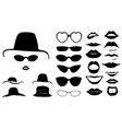 set of women faces with hats vector image