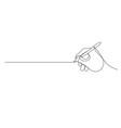 continuous one line hand with pen write a straight vector image vector image