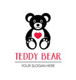 cute teddy bear logo design template vector image