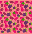 seamless raspberry pattern with summer berries vector image vector image