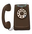 vintage telephone with rotary system dialing vector image vector image