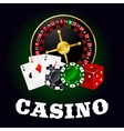 casino roulette cards game chips and dice vector image vector image