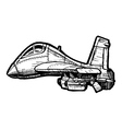 fighter aircraft in comics style vector image