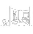 bathroom interior sketch room view doodle drawn vector image
