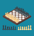 chessboard with chess figures vector image