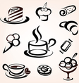 caffe bakery and other sweet pastry icons set vector image