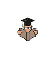 creative student open book logo design symbol vector image vector image