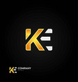 ke letters logo black background vector image vector image