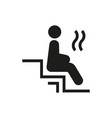 a man relaxes in the sauna with steam vector image