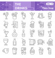 drinks thin line icon set beverage symbols vector image