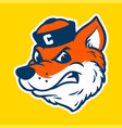 fox cartoon character old mascot vector image vector image