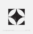 geometric simple shape in grunge retro style vector image vector image