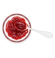 glass jar with jam vector image vector image