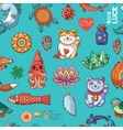good luck hand drawn seamless pattern vector image