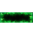 frame made of green smoke and lightning bolts vector image vector image