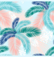 seamless pattern tropical palm leaves flat vector image vector image