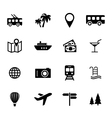 set of flat icons - holiday travel and tourism vector image