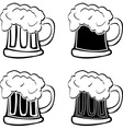 set of glasses beer vector image vector image