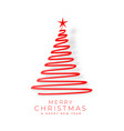 creative line christmas tree with star background vector image