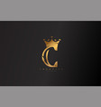 letter c linked monogram crown king logotype vector image