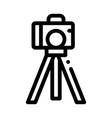 video camera with tripod icon outline vector image