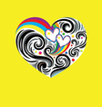 heart love rainbow vector image vector image
